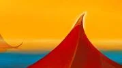 Detail 2 zu Schwimmende Pyramide – Ölbild auf Leinwand mit dem Thema Architektur.