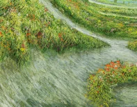 Detail 3 zu Schwungbild – Ölbild auf Leinwand mit dem Thema terrestrische Verformung.