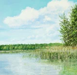 Detail 2 zu See bei Müncheberg – Ölbild auf Leinwand mit dem Thema Meer oder See.