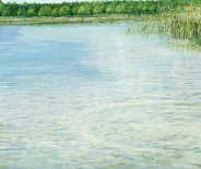 Detail 3 zu See bei Müncheberg – Ölbild auf Leinwand mit dem Thema Meer oder See.