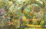 Detail 1 zu Sommerblick – Ölbild auf Leinwand mit dem Thema Parkanlagen und Gärten.