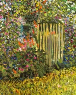Detail 3 zu Sommerblick – Ölbild auf Leinwand mit dem Thema Parkanlagen und Gärten.