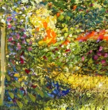 Detail 8 zu Sommerblick – Ölbild auf Leinwand mit dem Thema Parkanlagen und Gärten.