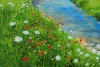 Detail 6 zu Sommertag – Ölbild auf Leinwand mit dem Thema weite Landschaften.