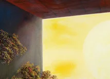 Detail 2 zu Sonnenfenster – Ölbild auf Leinwand mit dem Thema zentrale Sonne.