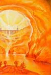 Detail 2 zu Sonnenrauschen  – Ölbild auf Leinwand mit dem Thema Höhlen und Schluchten.