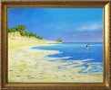 Detail 5 zu Strandlauf – Ölbild auf Holztafel mit dem Thema Meer oder See.
