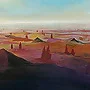 Detail 4 zu Tageslicht – Acryl auf Holztafel mit dem Thema vorwiegend Wolken.