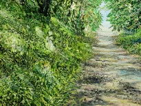 Detail 1 zu Tunnelweg – Ölbild auf Leinwand mit dem Thema Parkanlagen und Gärten.