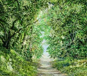 Detail 3 zu Tunnelweg – Ölbild auf Leinwand mit dem Thema Parkanlagen und Gärten.