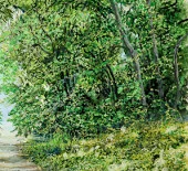 Detail 4 zu Tunnelweg – Ölbild auf Leinwand mit dem Thema Parkanlagen und Gärten.