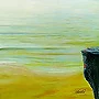Detail 3 zu Überwindung – Acryl auf Holztafel mit dem Thema Meer oder See.