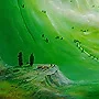 Detail 2 zu Unterbelichtung – Acryl auf Holztafel mit dem Thema Höhlen und Schluchten.