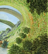 Detail 2 zu Wasser-Strasse – Ölbild auf Leinwand mit dem Thema terrestrische Verformung.