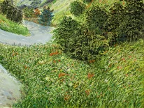 Detail 4 zu Wasser-Strasse – Ölbild auf Leinwand mit dem Thema terrestrische Verformung.