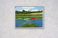 Detail 4 zu Wasserblick – Ölbild auf Leinwand mit dem Thema Parkanlagen und Gärten.