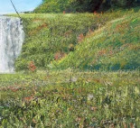 Detail 5 zu Wasserfall Bild – Ölbild auf Holztafel mit dem Thema Wasserfälle.