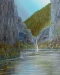 Detail 1 zu Wassertal – Ölbild auf Leinwand mit dem Thema Höhlen und Schluchten.