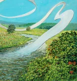 Detail 2 zu Wellige Strasse – Ölbild auf Leinwand mit dem Thema Architektur.