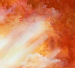 Detail 8 zu Welt im Licht – Ölbild auf Leinwand mit dem Thema vorwiegend Lichtstrahlen.