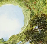 Detail 2 zu Weltkrümmung – Ölbild auf Leinwand mit dem Thema Höhlen und Schluchten.