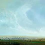 Detail 1 zu Windspiele – Acryl auf Holztafel mit dem Thema vorwiegend Wolken.