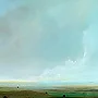 Detail 2 zu Windspiele – Acryl auf Holztafel mit dem Thema vorwiegend Wolken.