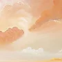Detail 1 zu Wolkenspiel – Ölbild auf Holztafel mit dem Thema vorwiegend Wolken.