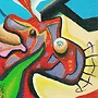 Detail 2 zu Bewegung im Unterbewußtsein – Ölbild auf Leinwand mit dem Thema .