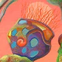 Detail 2 zu Fischbrunnen – Ölbild auf Leinwand mit dem Thema Tiere.