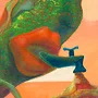 Detail 4 zu Fischbrunnen – Ölbild auf Leinwand mit dem Thema Tiere.