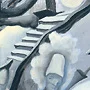 Detail 4 zu Grauwerte – Ölbild auf Leinwand mit dem Thema Mensch.