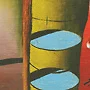 Detail 5 zu Vergrößerung eines Punktes am Horizont – Ölbild auf Leinwand mit dem Thema .