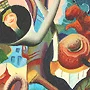Detail 3 zu Vision eines Zusammenhangsgewächses – Ölbild auf Leinwand mit dem Thema .